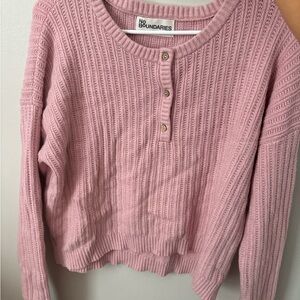 No Boundaries Light Pink Buttoned Sweater